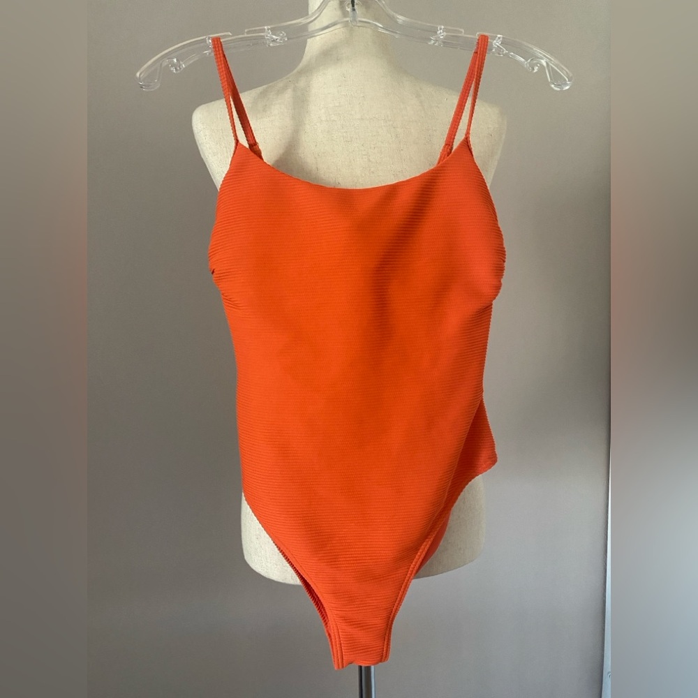 Billabong Vibrant Orange Ribbed Top